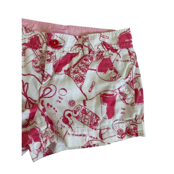 LILLY PULITZER Holy Grail Spin the Bottle Chino Cotton Shorts Size 2 - Picture 4 of 9